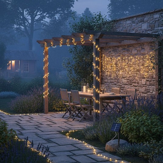 Gunes Enerjili Balkon Bahce Peri LED 20 Metre S-20