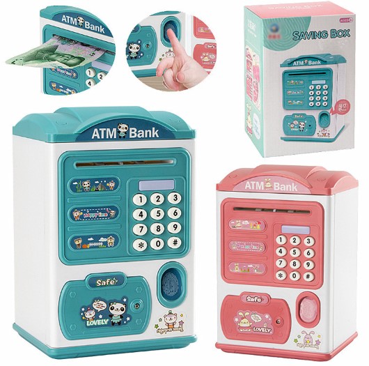 Parmak Izi Gorunumlu Elektronik Sifreli Otomatik Kagit Para Alan ATM Kumbara