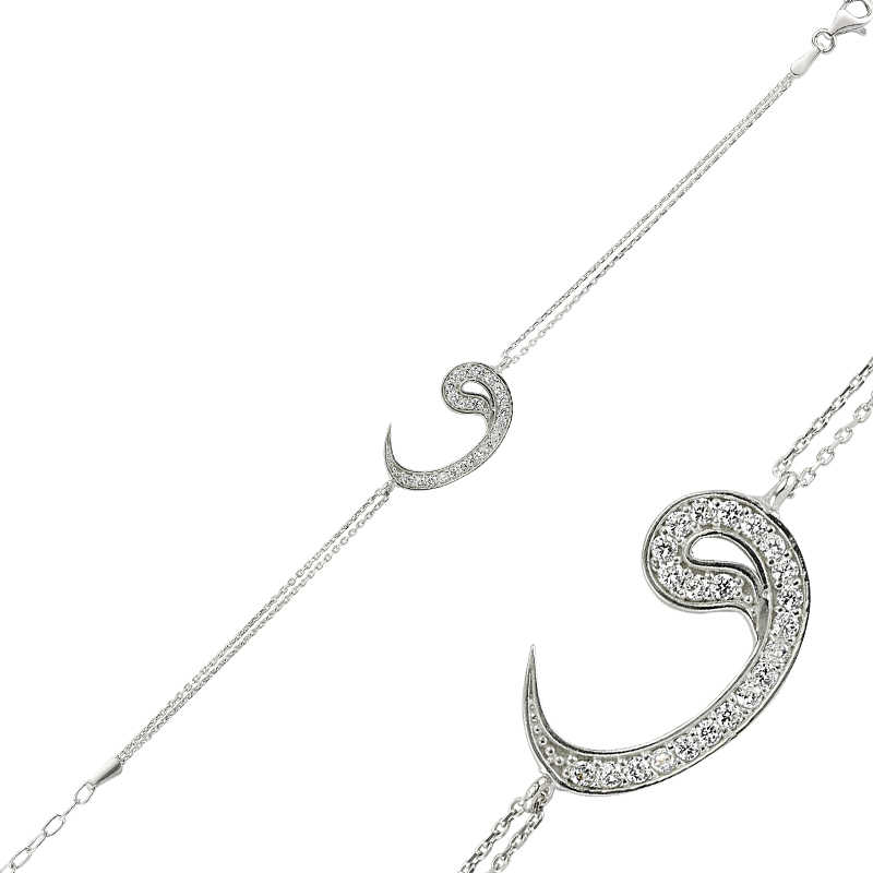 925 Ayar Gumus Vav Bileklik