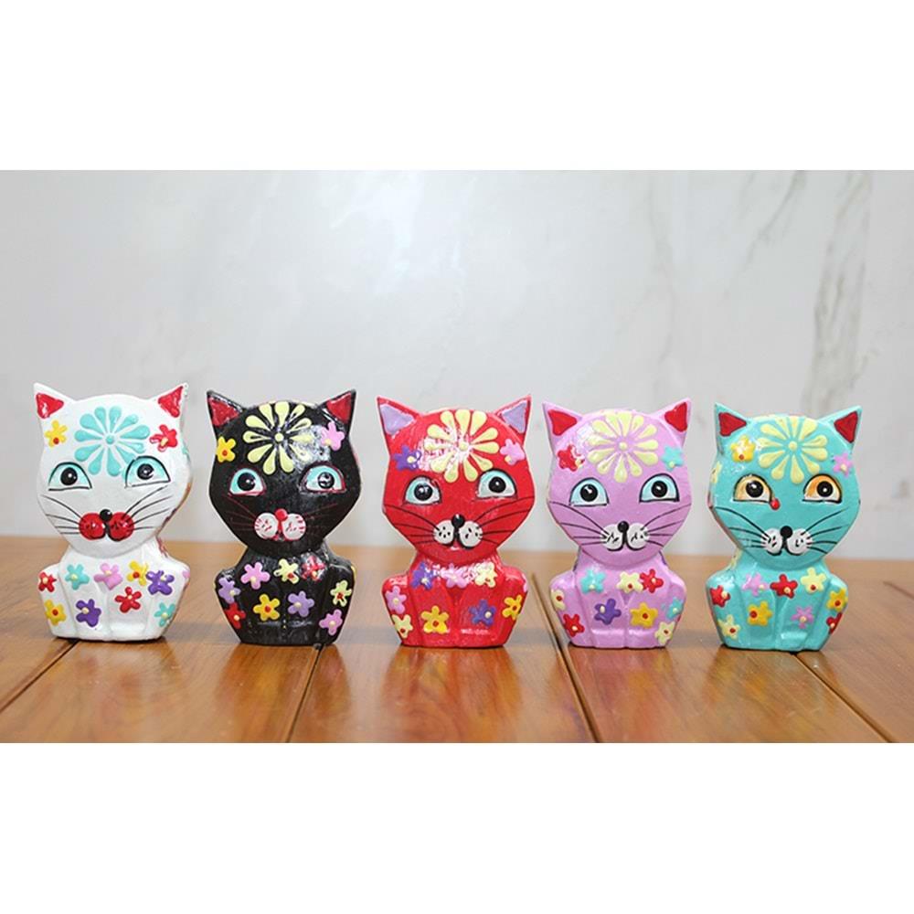 Ahsap 5'Li Kedi Seti