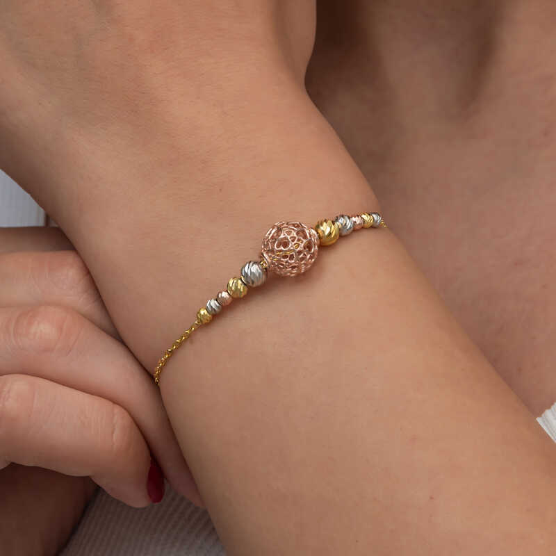 Gumus Renkli Top Dorika Kadin Bileklik