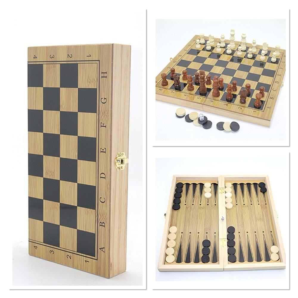 Ahsap Satranc ve Tavla Seti