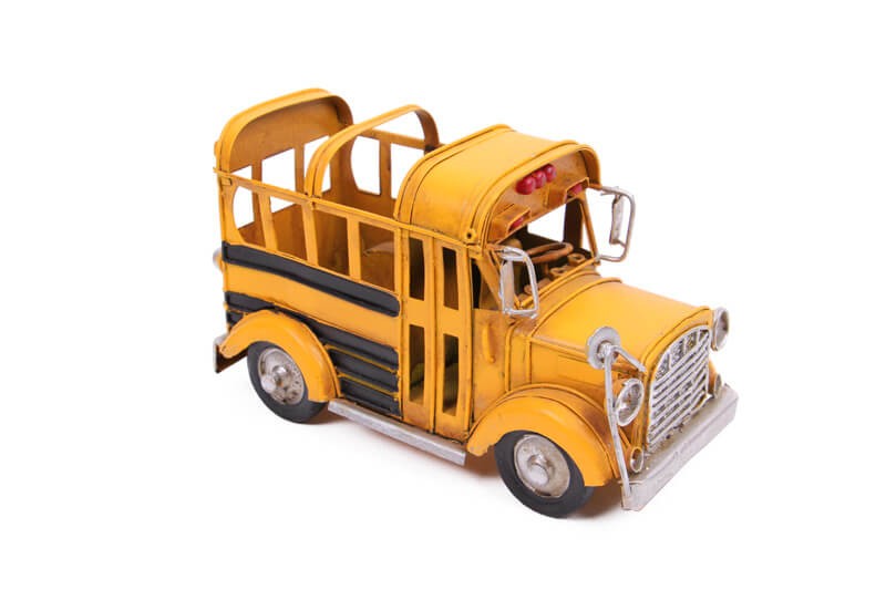 Dekoratif Metal Araba Okul Otobusu Kalemlik