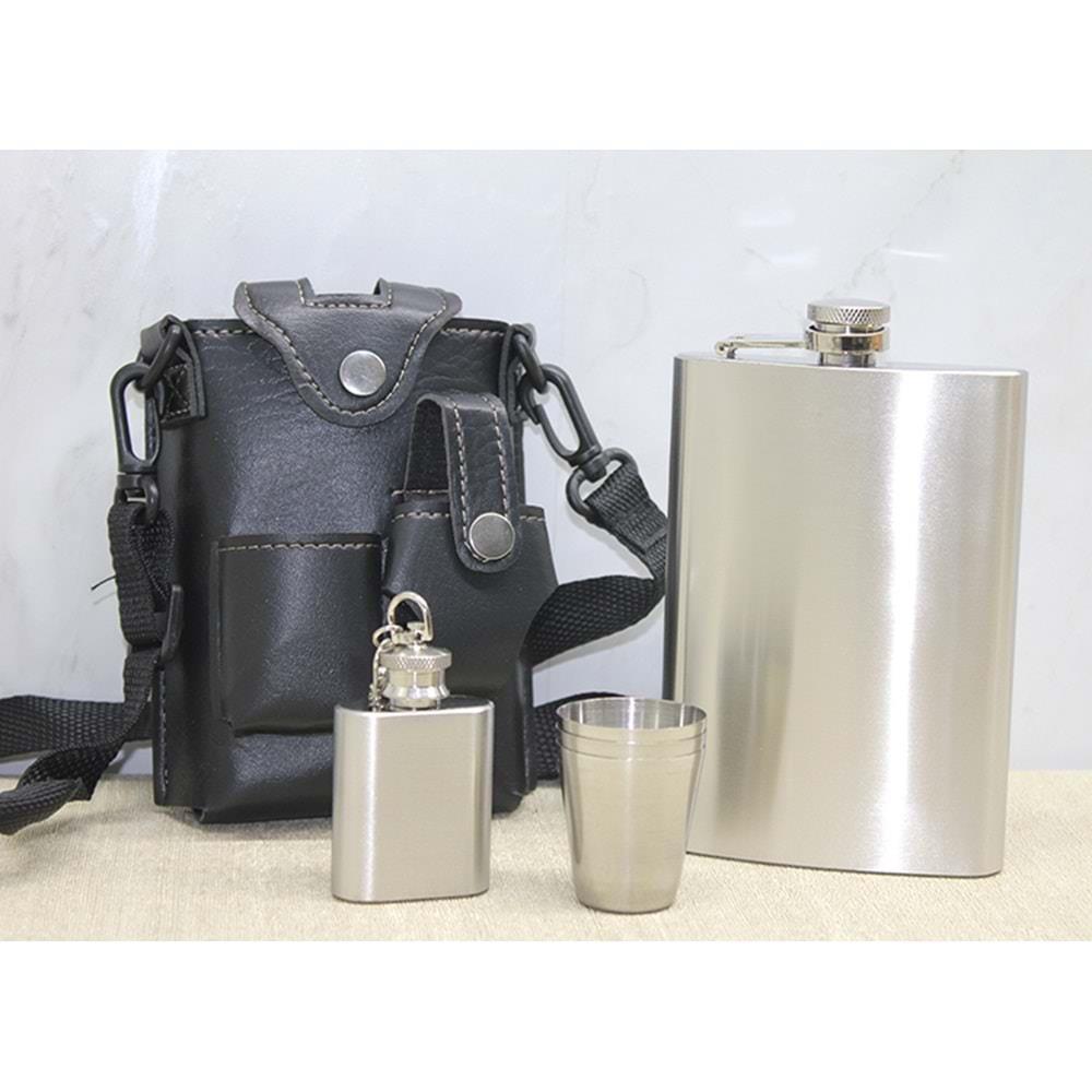 Deri Kilifli Matara Seti