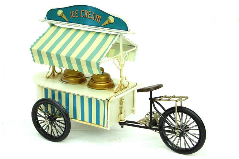 Dekoratif Metal Dondurma Arabasi Biblo Ev Ofis Hediyelik