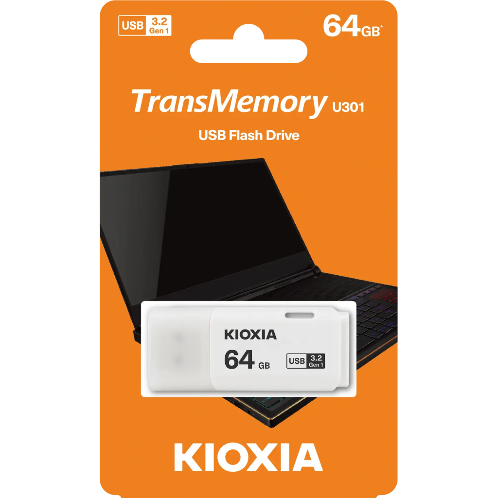 KIOXIA U301W 64GB USB 3.2 Gen1 TransMemory Flash Disk (Beyaz)