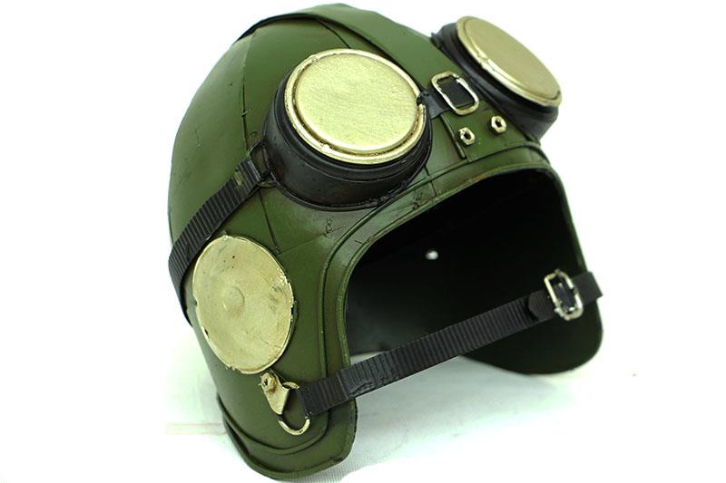 Dekoratif Metal Pilot Kaski Biblo Vintage Ev Ofis Hediyelik