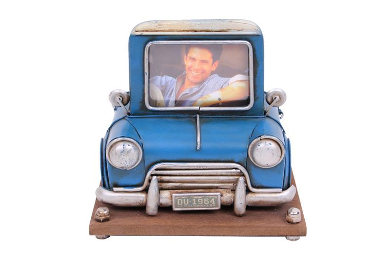 Metal Kalemlik Cerceveli Araba Temali Dekoratif Hediyelik