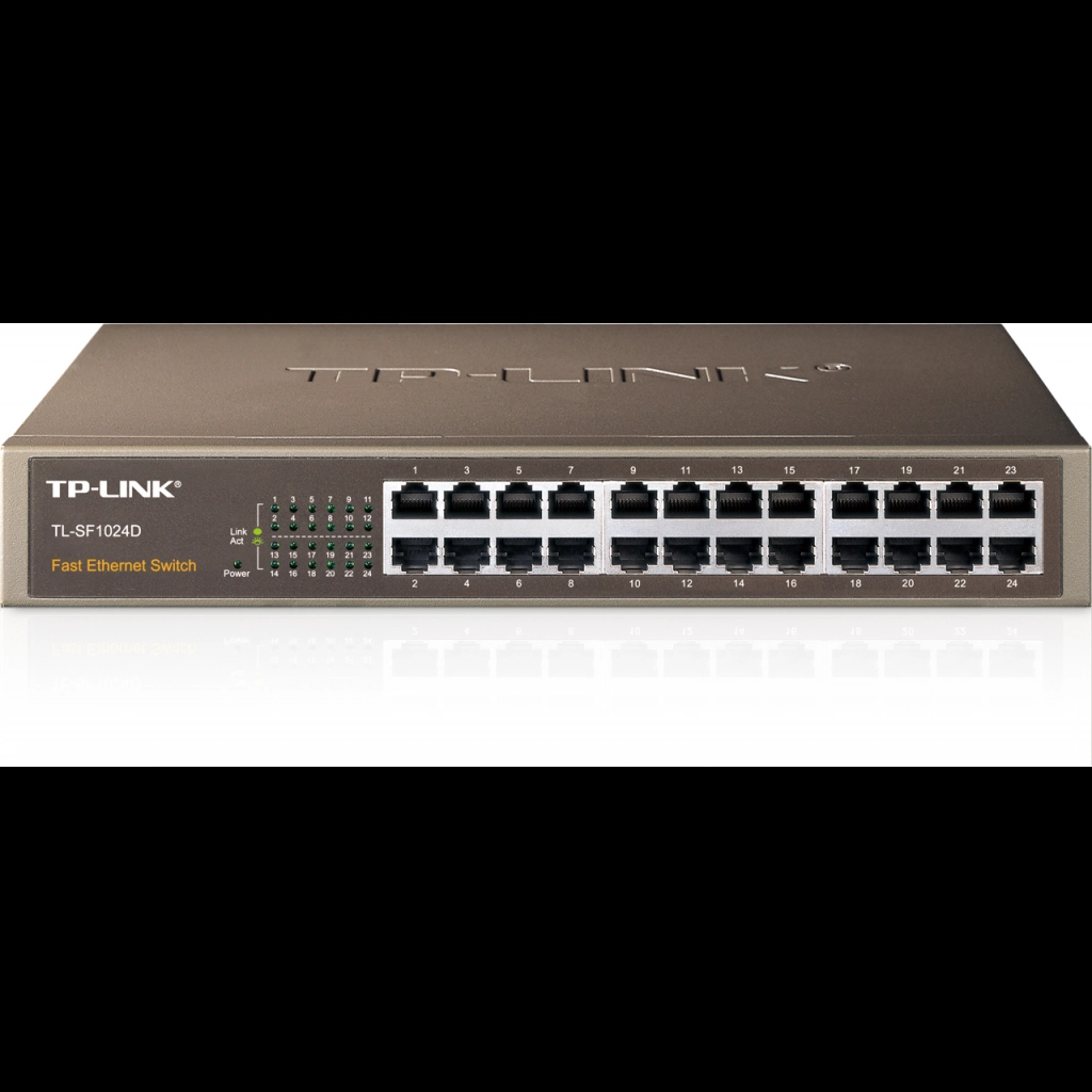 TP-LINK TL-SF1024D, 24Port, MegaBit, Metal Kasa, Yonetilemez, Rackmount Switch
