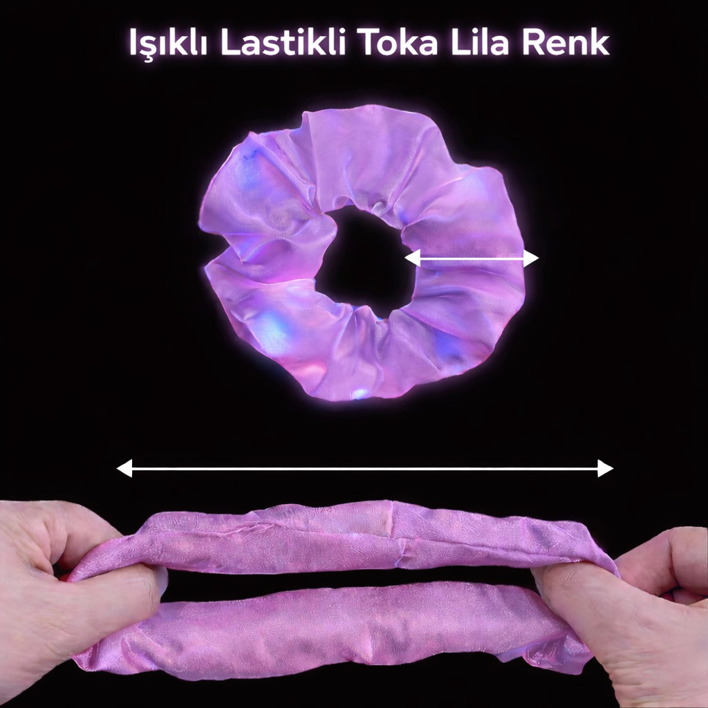 Lila Mor Renk Led Isikli Lastikli Sac Tokasi