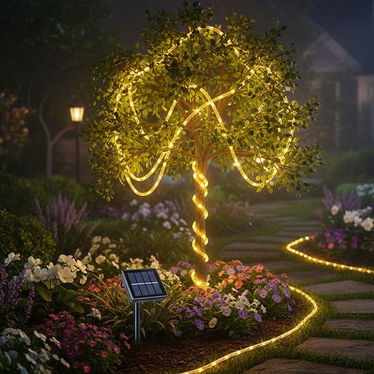 Gunes Enerjili Bahce Aydinlatma 12 Metre Hortum Kaplama S-14