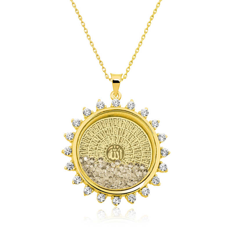 925 Ayar Gumus Esmaul Husna Bayan Gumus Kolye