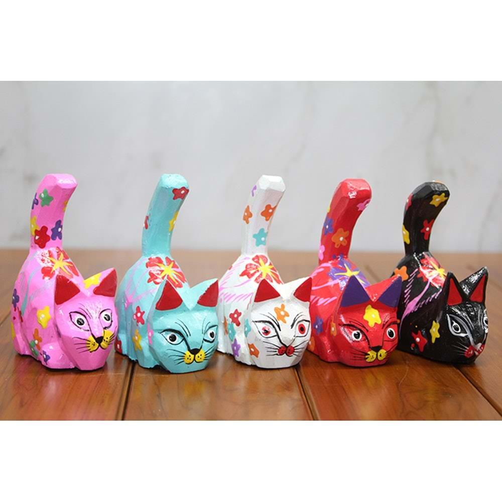 Ahsap 5'Li Kedi Seti