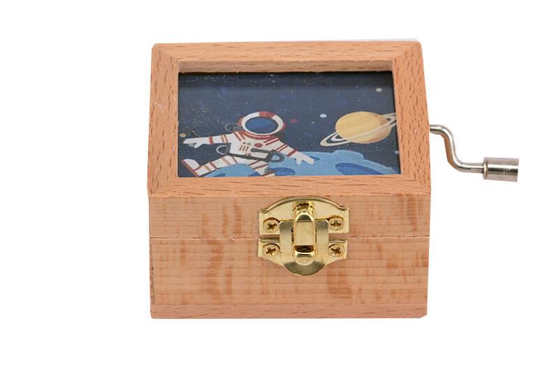 Muzik Kutusu Camli Uzay Dekoratif Hediyelik