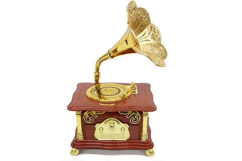 Gramofon Ayakli Muzikli Vintage Muzik Kutusu Hediyelik