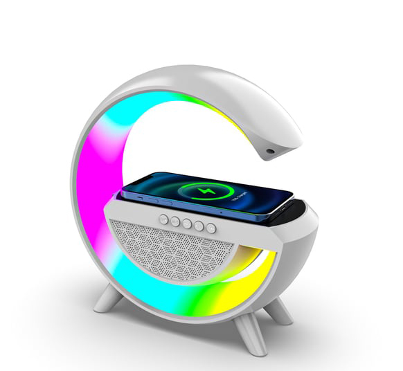 Akilli Masa Lambasi Hoparlor Led Isik Kablosuz Sarj