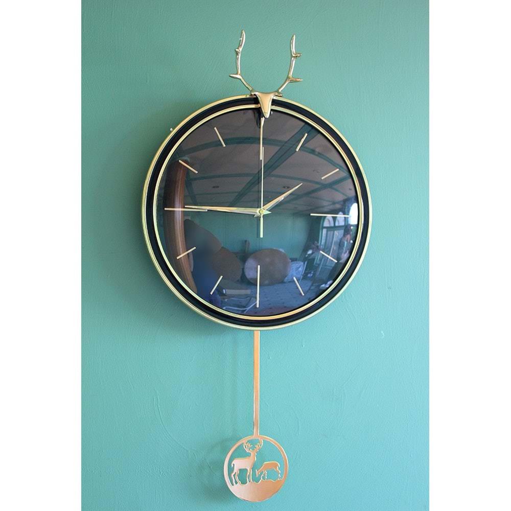 Geyikli Sarkacli Duvar Saati Alk1583 Dekoratif Hediyelik